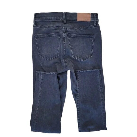 Madewell 9” high rise skinny distressed jeans Black Sea size 24 - Picture 6 of 12